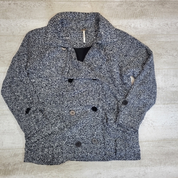 Free People Slouchy Textured Sweater Blazer Coat Size Small - Picture 1 of 8